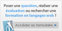 Poser une question , réaliser une évaluation ou rechercher une formation en langages web ?